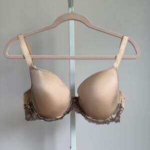 Wacoal Bra Size 38D‎ Beige with Brown Lace